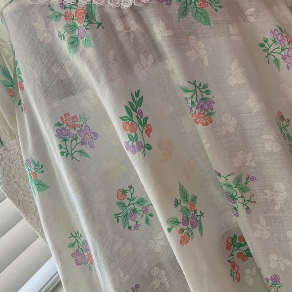 Vintage 1970’s Hippy Prairie Gunne Sax Style Long Sleeve Lace Maxi Dress - Picture 10 of 12